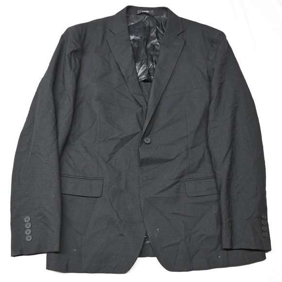 DKNY 44R Black Check 100% Wool‎ Mens Blazer Suit Jacket Sport Coat
